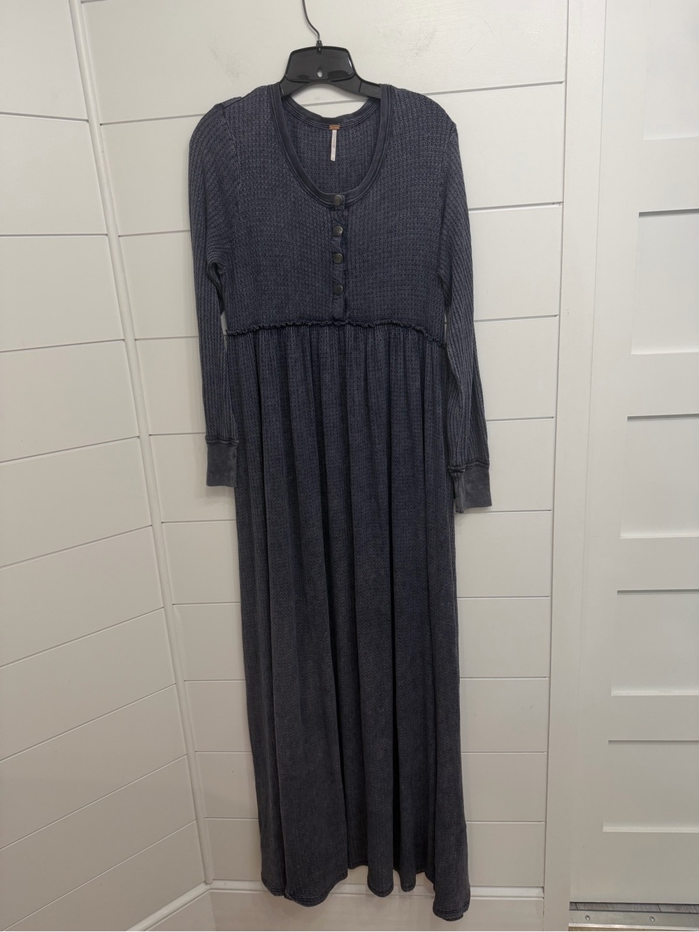 Free People Marissa Henley Waffle Knit Maxi Dress Size Small 8002 - Picture 3 of 13